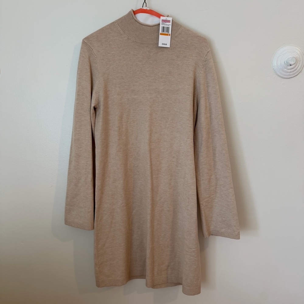 Vineyard Vines Beige Long Sleeve Sweater Dress